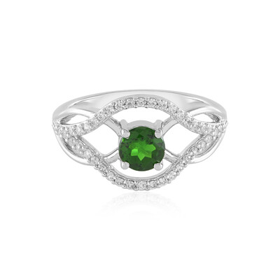 Bague en argent et Diopside de Russie