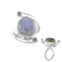 Bague en argent et Labradorite bleue de Maniry (KM by Juwelo)