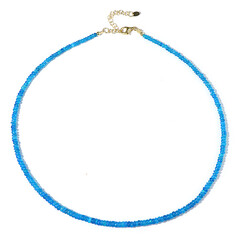 Collier en argent et Opale bleue d'Éthiopie