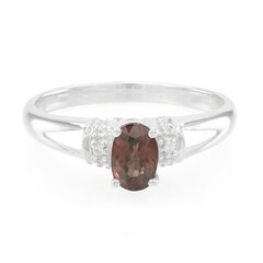 Bague en argent et Zircon chocolat