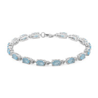 Bracelet en argent et Quartz bleu pastel