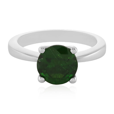 Bague en argent et Diopside de Russie