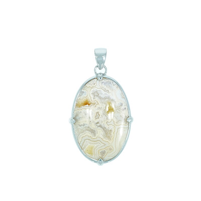 Pendentif en argent et Agate dentelle