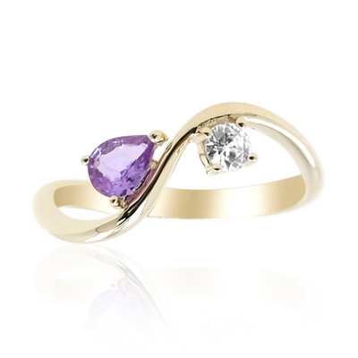 Bague en or et Saphir pourpre de Ceylan