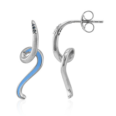 Boucles d'oreilles en argent et Saphir bleu