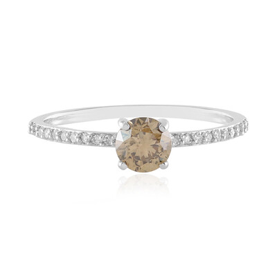 Bague en platine et Diamant champagne I2