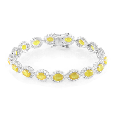 Bracelet en argent et Saphir jaune de Madagascar