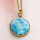 Pendentif en or et Larimar