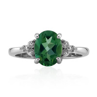 Bague en argent et Topaze vert papillon