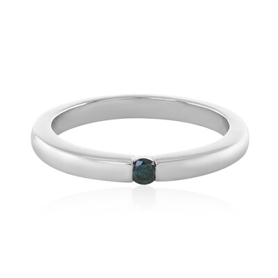 Bague en argent et Diamant bleu I3