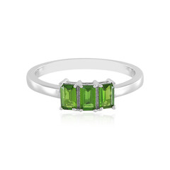 Bague en argent et Diopside de Russie