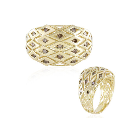 Bague en or et Diamant champagne I2 (Ornaments by de Melo)