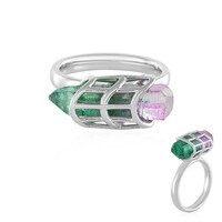 Bague en argent et Quartz multicolore