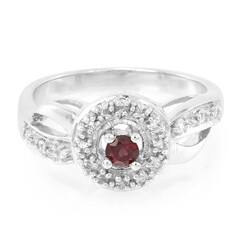 Bague en argent et Rhodolite du Brésil