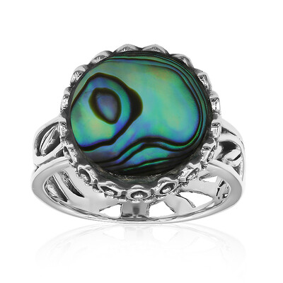 Bague en argent et Coquillage d'Abalone (Art of Nature)