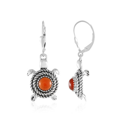 Boucles d'oreilles en argent et Onyx rouge (Desert Chic)