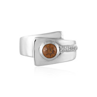 Bague pour homme en argent et Zircon cognac