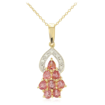 Collier en or et Saphir Padparadscha non chauffé (AMAYANI)