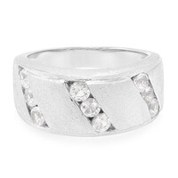 Bague pour homme en argent et Topaze blanche