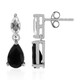 Boucles d'oreilles en argent et Saphir noir