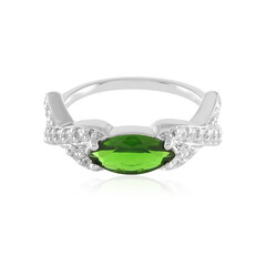 Bague en argent et Diopside de Russie