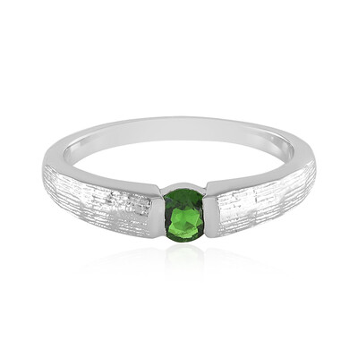 Bague en argent et Diopside de Russie