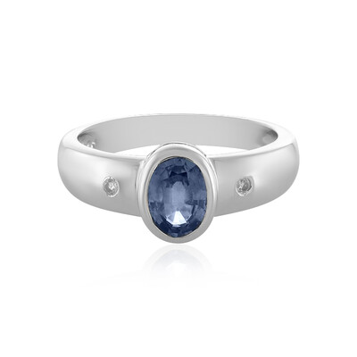 Bague en argent et Saphir bleu