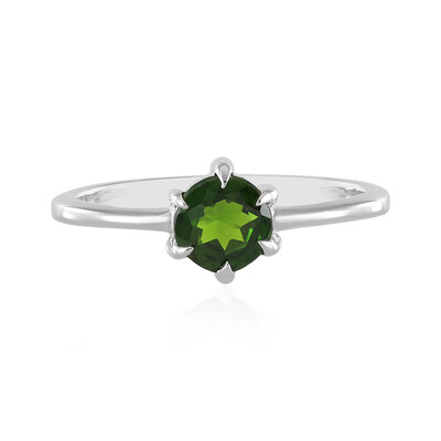 Bague en argent et Diopside de Russie