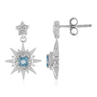 Boucles d'oreilles en argent et Topaze bleu Suisse