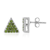 Boucles d'oreilles en argent et Diopside de Russie