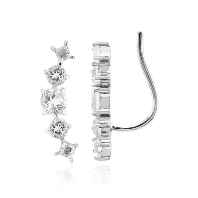 Boucles d'oreilles en argent et Topaze blanche