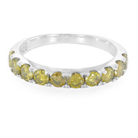 Bague en argent et Diamant jaune