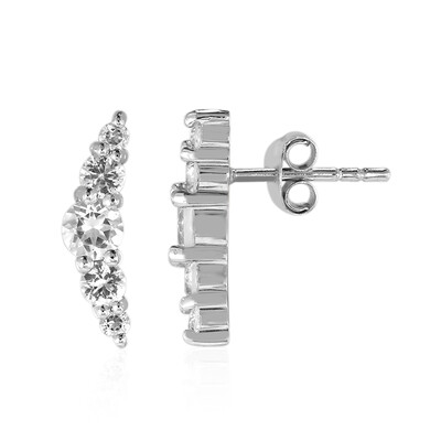 Boucles d'oreilles en argent et Topaze blanche