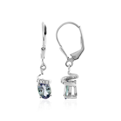 Boucles d'oreilles en argent et Tanzanite non chauffée