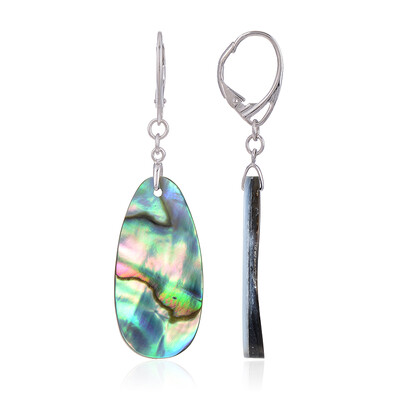 Boucles d'oreilles en argent et Coquillage d'Abalone