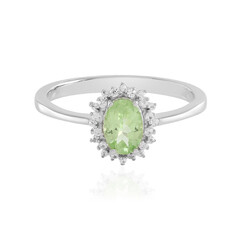 Bague en argent et Grenat vert menthe de Merelani