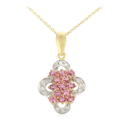 Collier en or et Saphir Padparadscha non chauffé (AMAYANI)