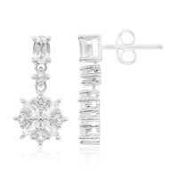 Boucles d'oreilles en argent et Topaze blanche