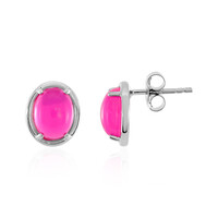 Boucles d'oreilles en argent et Opale rose d'Éthiopie