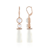 Boucles d'oreilles en argent et Calcédoine blanche (KM by Juwelo)