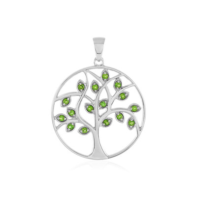 Pendentif en argent et Diopside de Russie