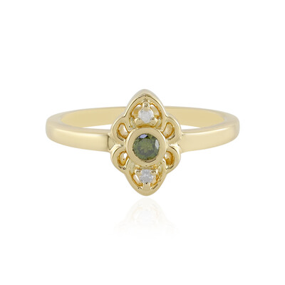 Bague en argent et Diamant vert I3