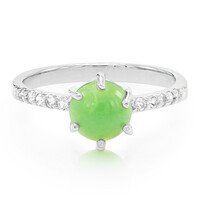 Bague en argent et Chrysoprase impériale