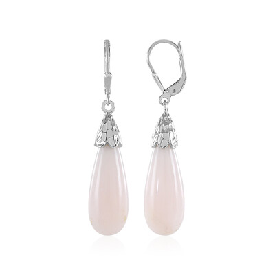 Boucles d'oreilles en argent et Opale rose (MONOSONO COLLECTION)