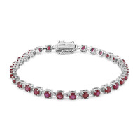 Bracelet en argent et Tourmaline rose du Brésil