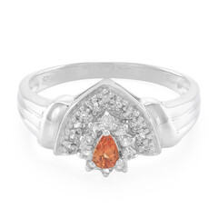 Bague en argent et Saphir orange