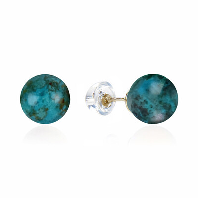 Boucles d'oreilles en or et Chrysocolle