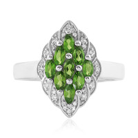 Bague en argent et Diopside de Russie