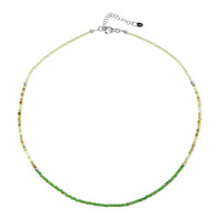 Collier en argent et Diopside de Russie