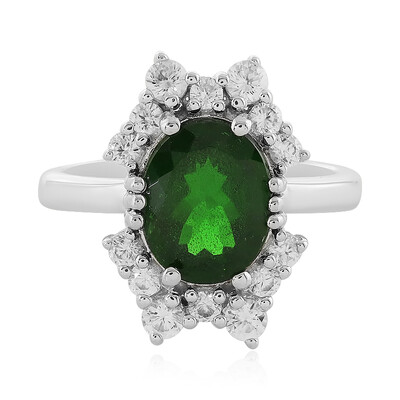 Bague en argent et Diopside de Russie